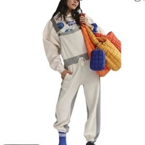 NWT FP Movement Making It Overalls Grey Two Toned Woman’s Sz S $168